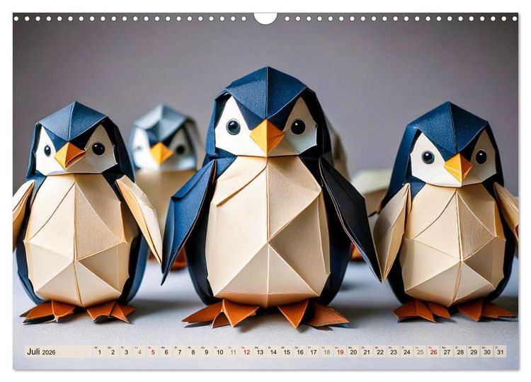 Produktbild: Wilde Origami Tiere (Wandkalender 2026 DIN A3 quer), CALVENDO Monatskalender