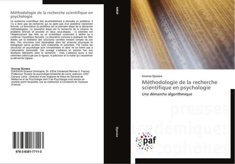 Produktbild: M&eacute;thodologie de la recherche scientifique en psychologie