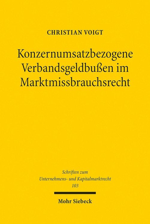 Produktbild: Konzernumsatzbezogene Verbandsgeldbu&szlig;en im Marktmissbrauchsrecht