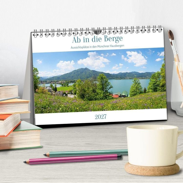 Produktbild: Ab in die Berge - Aussichtspl&auml;tze in den M&uuml;nchner Hausbergen (Tischkalender 2027 DIN A5 quer), CALVENDO Monatskalender