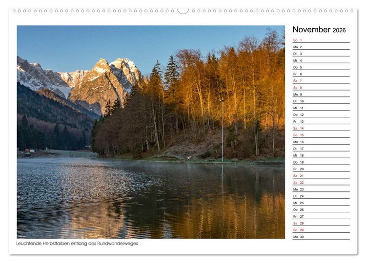 Produktbild: Zu Besuch am Riessersee (hochwertiger Premium Wandkalender 2026 DIN A2 quer), Kunstdruck in Hochglanz