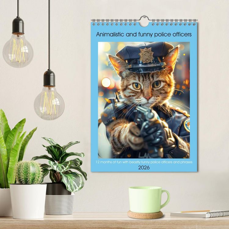 Produktbild: Animalistic and funny police officers (Wall Calendar 2026 DIN A4 portrait), CALVENDO 12 Month Wall Calendar