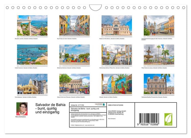 Produktbild: Salvador de Bahia - bunt, quirlig und einzigartig (Wandkalender 2026 DIN A4 quer), CALVENDO Monatskalender