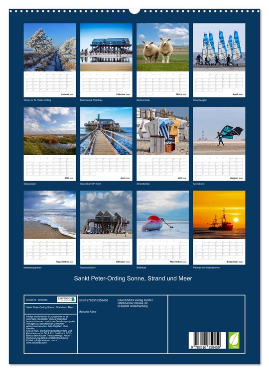 Produktbild: Sankt Peter-Ording Sonne, Strand und Meer (hochwertiger Premium Wandkalender 2026 DIN A2 hoch), Kunstdruck in Hochglanz