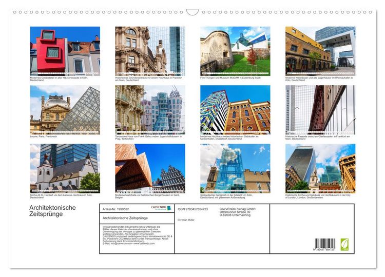Produktbild: Architektonische Zeitspr&uuml;nge (Wandkalender 2026 DIN A2 quer), CALVENDO Monatskalender