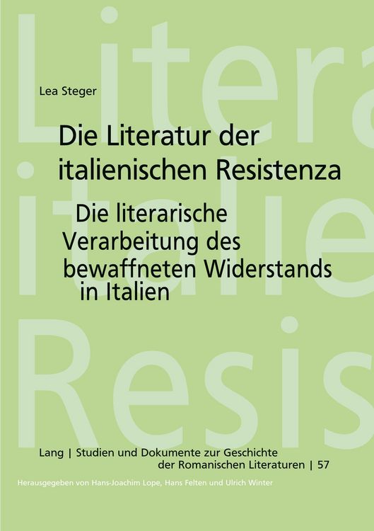 Produktbild: Die Literatur der italienischen Resistenza