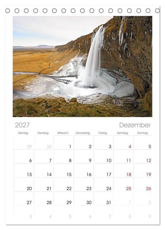 Produktbild: Tischplaner 2027 - Island - Iceland (A5 Tischkalender zum Aufstellen) CALVENDO