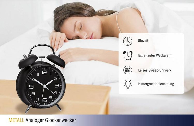Produktbild: TFA Dostmann 60.1025 Mechanisch Wecker Schwarz Alarmzeiten 1