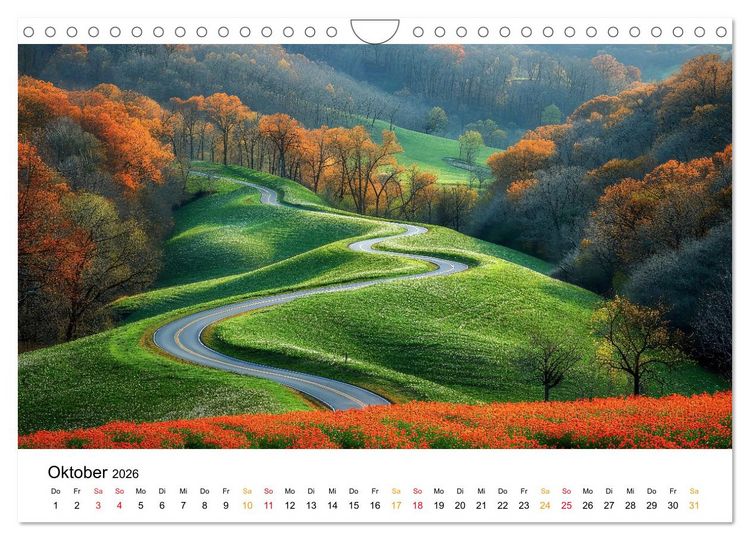 Produktbild: Stra&szlig;en und Wege (Wandkalender 2026 DIN A4 quer), CALVENDO Monatskalender
