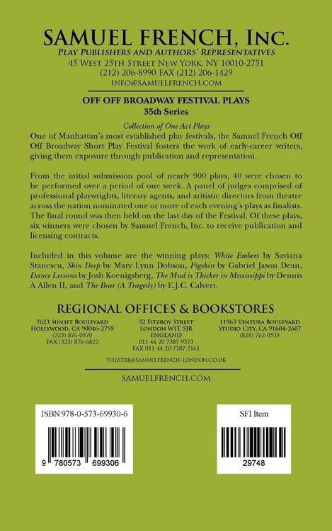 Produktbild: Off Off Broadway Festival Plays, 35th Series