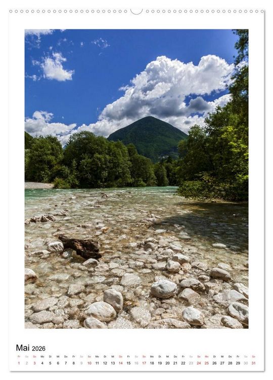Produktbild: Soca - Sloweniens Smaragdfluss (hochwertiger Premium Wandkalender 2026 DIN A2 hoch), Kunstdruck in Hochglanz