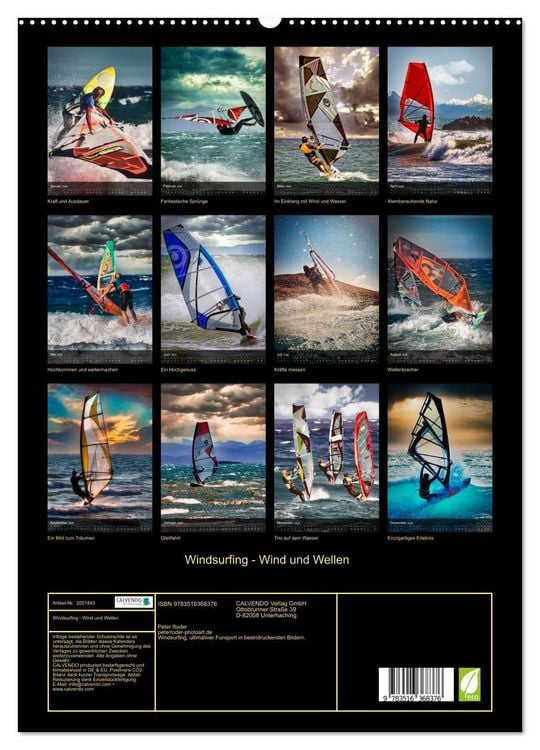 Produktbild: Windsurfing - Wind und Wellen (hochwertiger Premium Wandkalender 2026 DIN A2 hoch), Kunstdruck in Hochglanz
