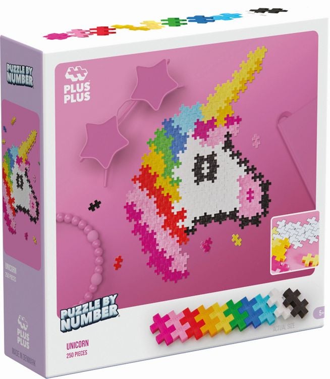Produktbild: Plus Plus - 250 Kreativ Bausteine Puzzle Einhorn