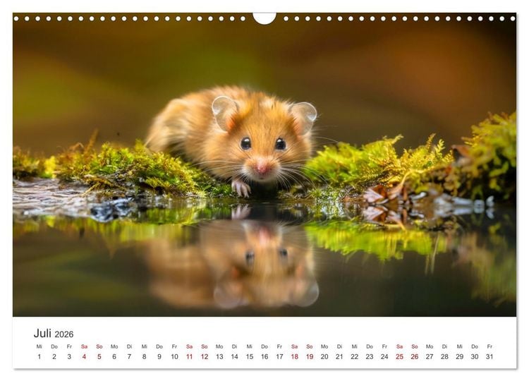 Produktbild: Wild und flauschig - Hamster - Abenteuer in freier Natur (Wandkalender 2026 DIN A3 quer), CALVENDO Monatskalender