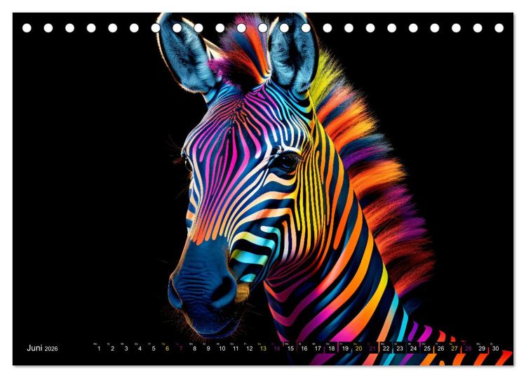 Produktbild: ZEBRAS - Modern Art (Tischkalender 2026 DIN A5 quer), CALVENDO Monatskalender