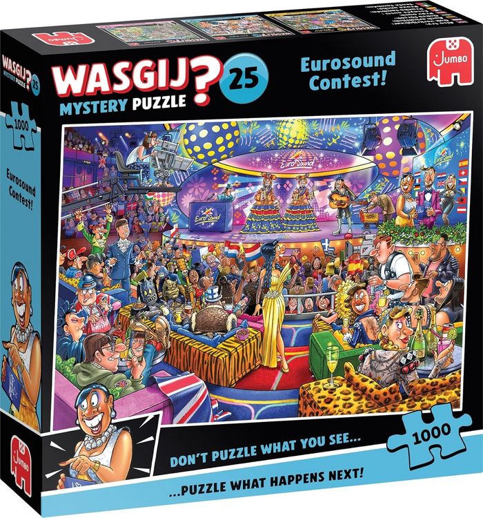 Produktbild: Jumbo 1110100591 - Wasgij Mystery 25, Eurosound Contest, Comic-Puzzle, 1000 Teile