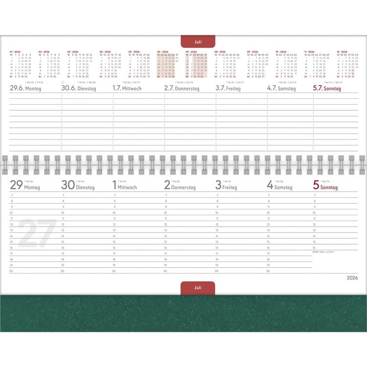 Produktbild: Tisch-Querkalender Nature Line Forest 2026 - Tisch-Kalender - Büro-Kalender quer 29,7x13,5 cm - 1 Woche 2 Seiten - Umwelt-Kalender - mit Hardcover
