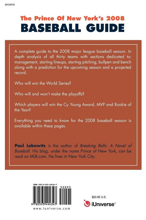 Produktbild: The Prince of New York's 2008 Baseball Guide
