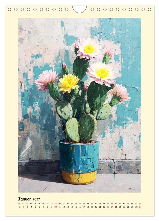 Produktbild: Pflanzenkunst. Mediterrane Farbakzente und florale Moderne (Wandkalender 2027 DIN A4 hoch), CALVENDO Monatskalender