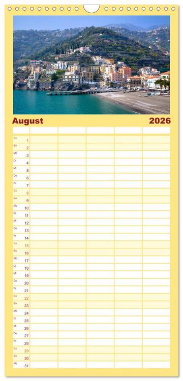 Produktbild: Familienplaner 2026 - Amalfik&uuml;ste und Capri mit 5 Spalten (Wandkalender, 21 x 45 cm) CALVENDO
