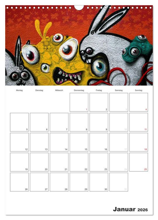 Produktbild: GRAFFITI 2026 / Planer (Wandkalender 2026 DIN A3 hoch), CALVENDO Monatskalender