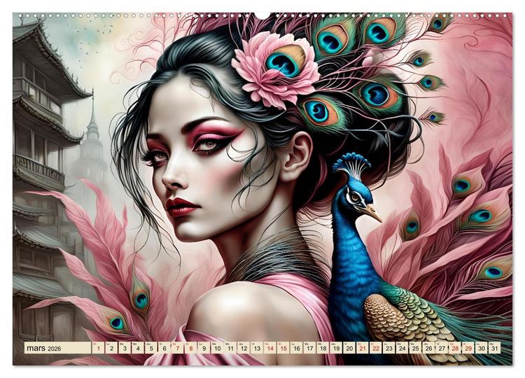 Produktbild: Les murmures des paons (Calendrier mural 2026 DIN A2 vertical), CALVENDO calendrier mensuel