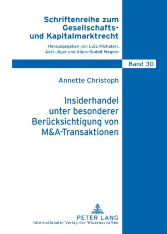 Produktbild: Insiderhandel unter besonderer Ber&uuml;cksichtigung von M&A-Transaktionen