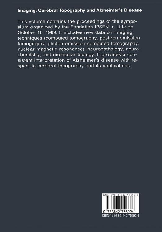 Produktbild: Imaging, Cerebral Topography and Alzheimer&rsquo;s Disease