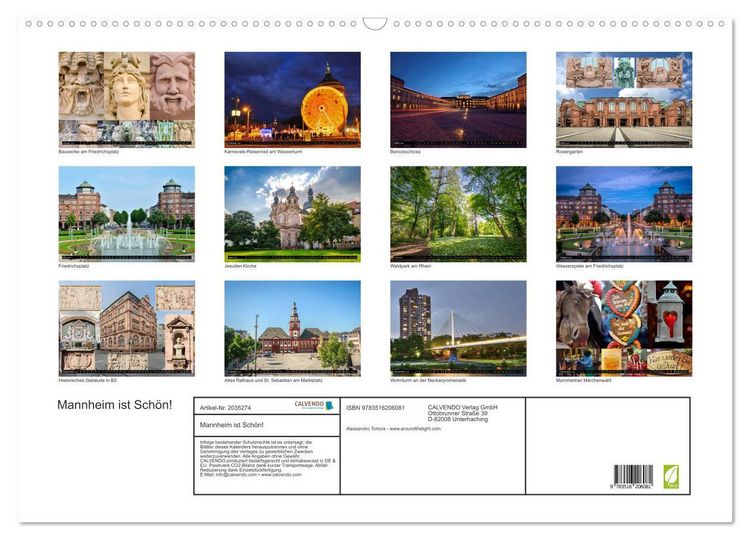 Produktbild: Mannheim ist Sch&ouml;n! (Wandkalender 2026 DIN A2 quer), CALVENDO Monatskalender