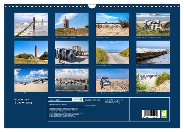 Produktbild: Norderney Spaziergang (Wandkalender 2026 DIN A3 quer), CALVENDO Monatskalender