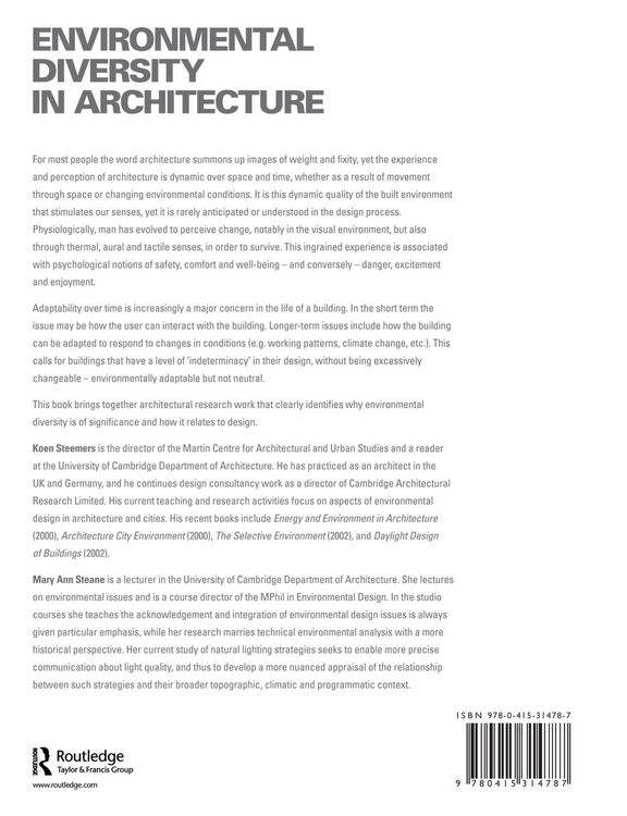 Produktbild: Environmental Diversity in Architecture