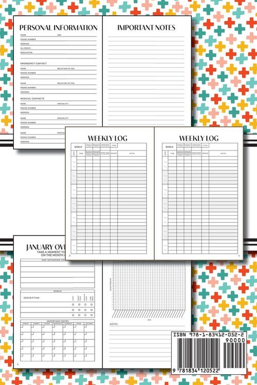 Produktbild: 1-Year Blood Pressure Tracker (Multi-Color Health Crosses)