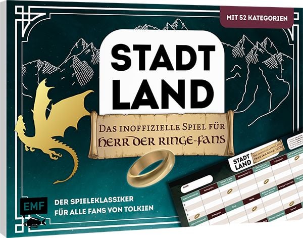 Produktbild: Stadt, Land, das inoffizielle Spiel f&uuml;r Herr der Ringe-Fans &ndash; Der Spieleklassiker f&uuml;r alle Fans von Tolkien