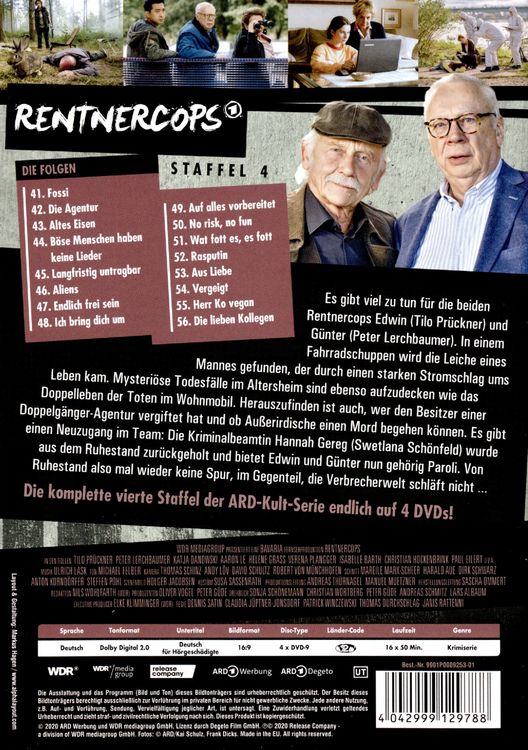 Produktbild: Rentnercops - Jeder Tag z&auml;hlt! - Staffel 4 (Folgen 41-56) [4 DVDs]