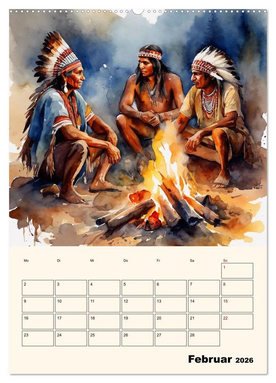Produktbild: Indianische Kultur (hochwertiger Premium Wandkalender 2026 DIN A2 hoch), Kunstdruck in Hochglanz