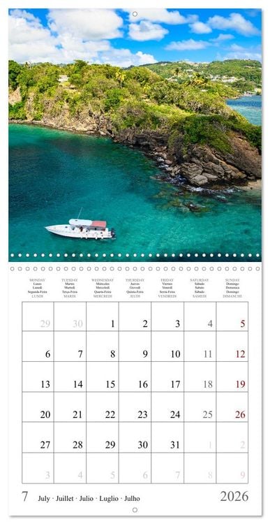 Produktbild: Dream destinations in the Caribbean (Wall Calendar 2026 12 &times; 12 Inch) CALVENDO 12 Month Wall Calendar
