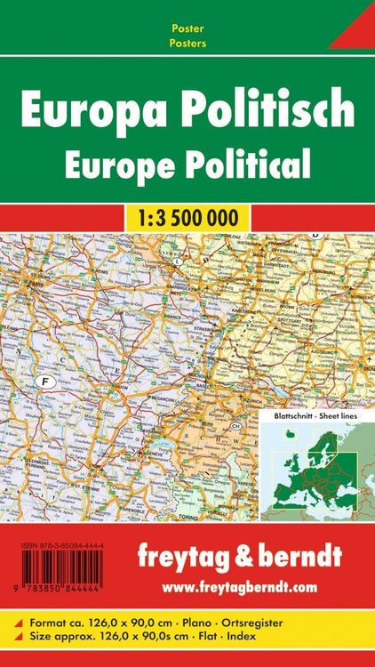 Produktbild: Europa politisch 1 : 3 500 000 Planokarte