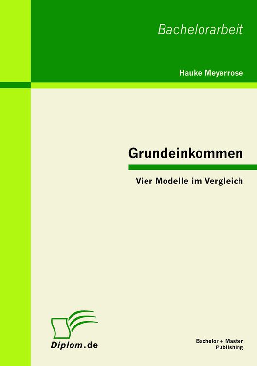 Produktbild: Grundeinkommen: Vier Modelle im Vergleich