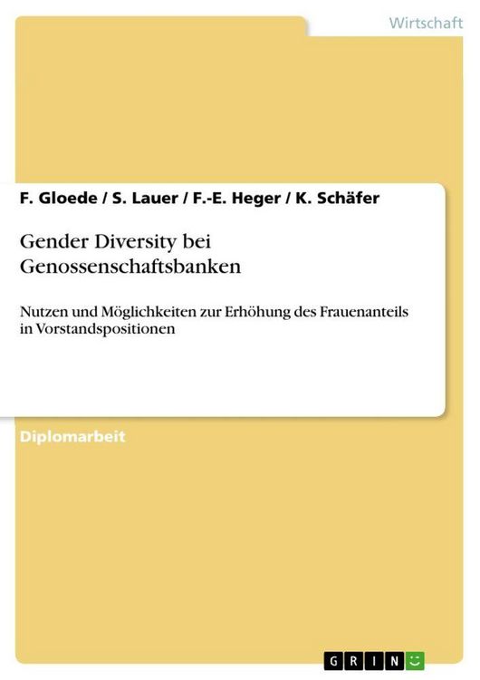 Produktbild: Gender Diversity bei Genossenschaftsbanken
