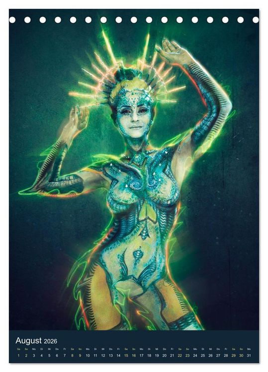 Produktbild: Bodypainting Adventures (Tischkalender 2026 DIN A5 hoch), CALVENDO Monatskalender