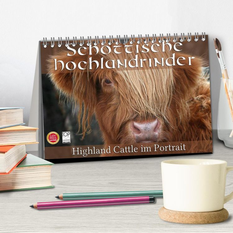 Produktbild: Schottische Hochlandrinder - Highland Cattle im Portrait (Tischkalender 2026 DIN A5 quer), CALVENDO Monatskalender