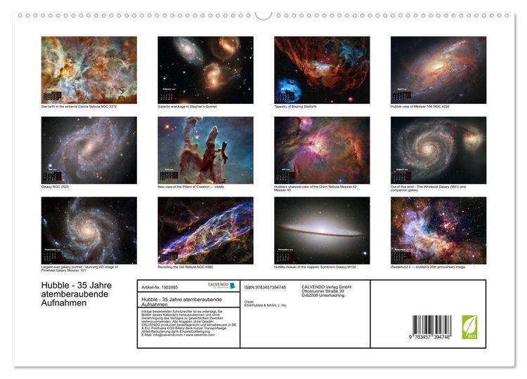 Produktbild: Hubble - 35 Jahre atemberaubende Aufnahmen (hochwertiger Premium Wandkalender 2026 DIN A2 quer), Kunstdruck in Hochglanz