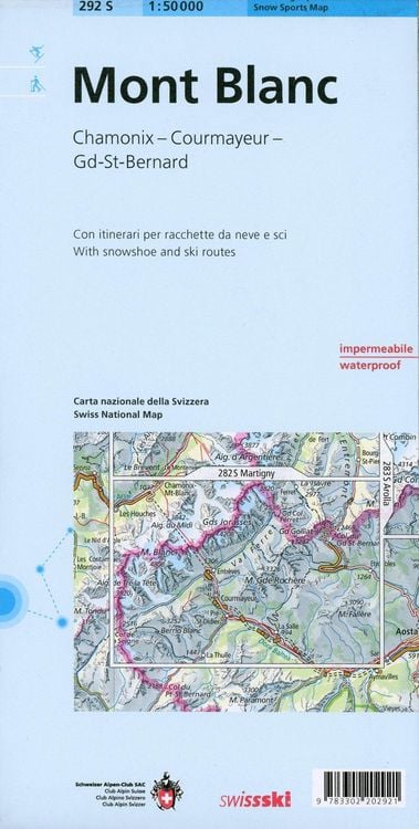 Produktbild: Swisstopo 1 : 50 000 Mont Blanc Carte de sports de neige