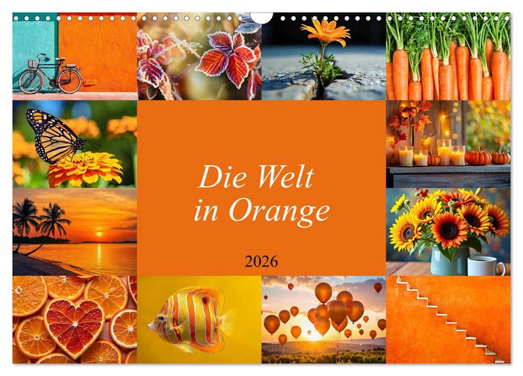 Produktbild: Die Welt in Orange (Wandkalender 2026 DIN A3 quer), CALVENDO Monatskalender