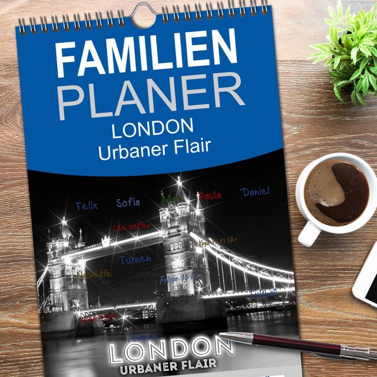 Produktbild: Familienplaner 2026 - LONDON Urbaner Flair mit 5 Spalten (Wandkalender, 21 x 45 cm) CALVENDO