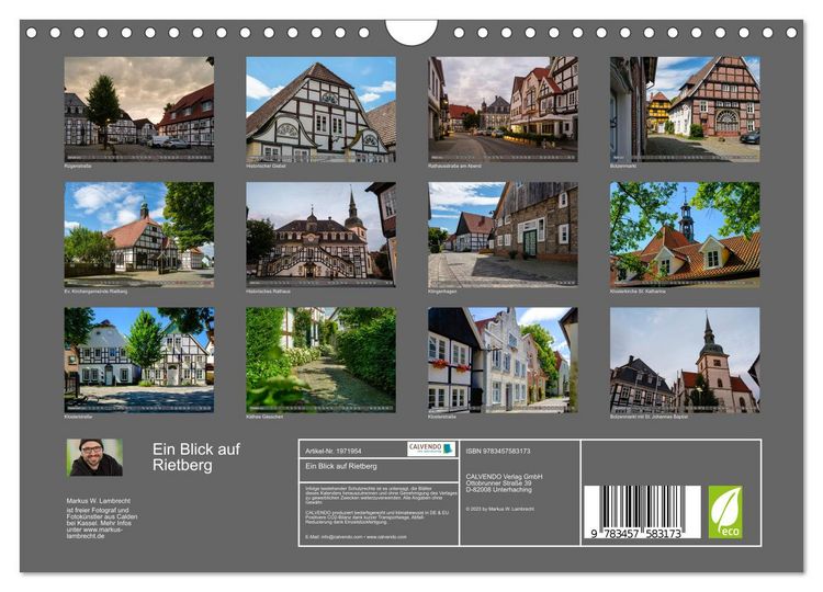 Produktbild: Ein Blick auf Rietberg (Wandkalender 2026 DIN A4 quer), CALVENDO Monatskalender