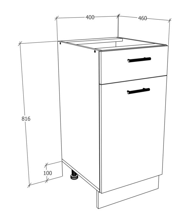Produktbild: K&uuml;chenschrank B 40 cm Unterschrank Schublade Esilo