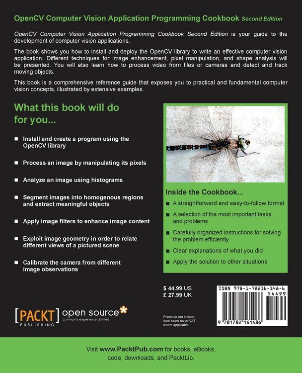 Produktbild: Opencv Computer Vision Application Programming Cookbook (2nd Edition)