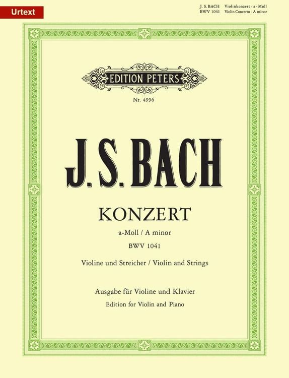 Produktbild: Konzert für Violine, Streicher und Basso continuo a-Moll BWV 1041 / URTEXT