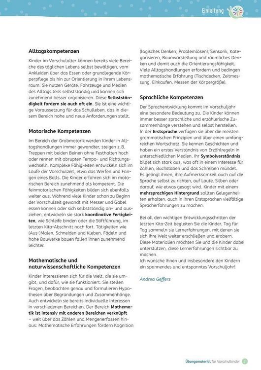 Produktbild: &Uuml;bungsmaterial f&uuml;r Vorschulkinder